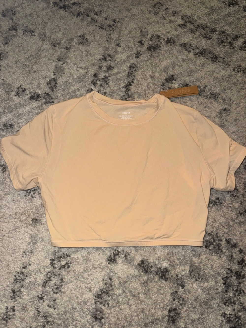 SKIMS Beige Cropped Crewneck Tee